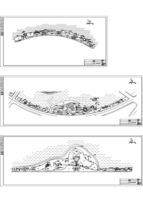 江西某滨湖公园景观设计施工cad图-图一