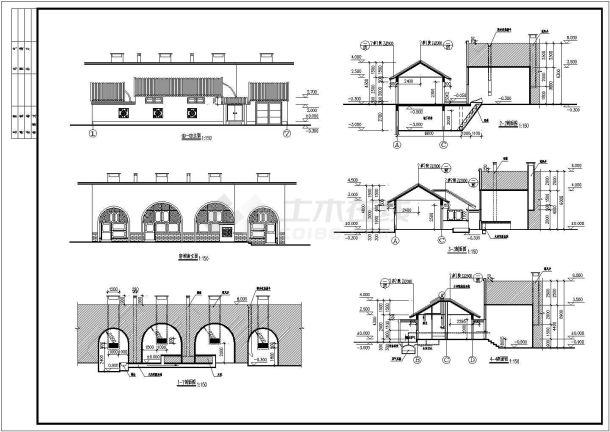 江苏省中部某城市农村小康住宅全套建筑图-图二