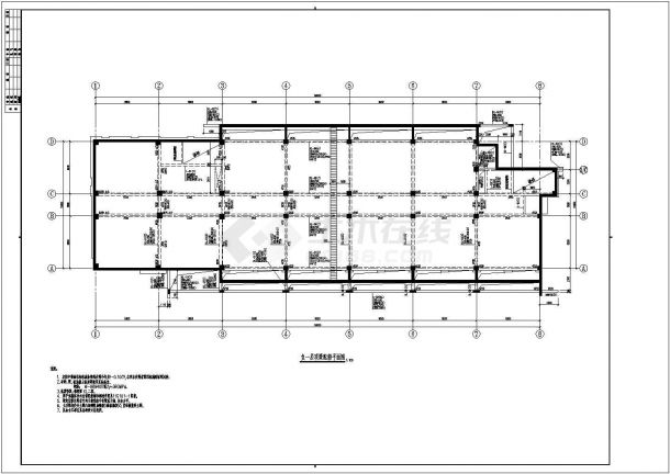 框架结构办公楼建筑结构设计图-图二