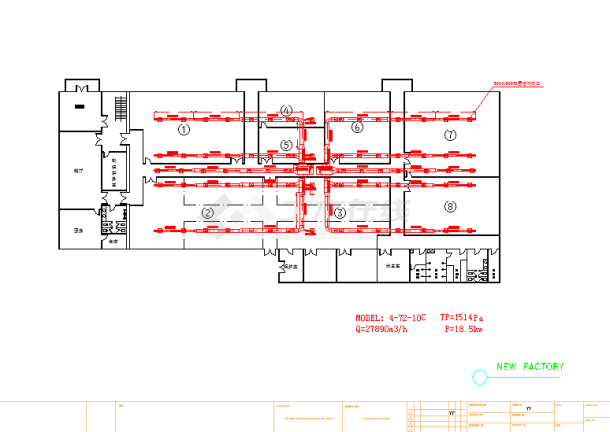 仓库建筑空调及通风系统设计施工图（风冷热泵冷热水机组）-图一