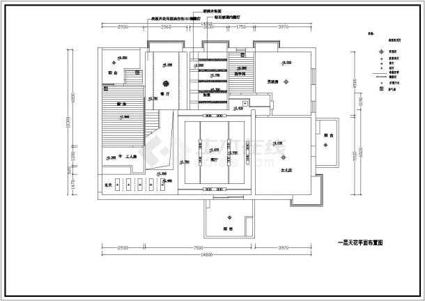 某地区高档豪宅装修设计CAD施工图-图二