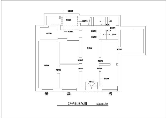 某地区美容学院装潢设计CAD施工图_图1