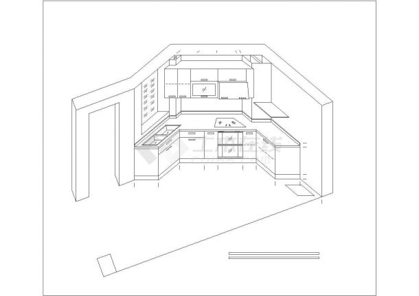 某地立体厨房建筑装修设计方案图纸