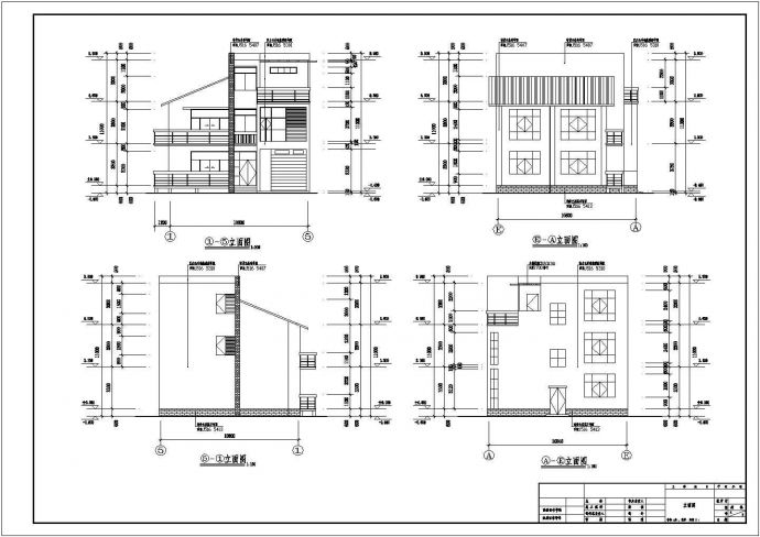 三层现代风格独立别墅建筑设计方案图_图1