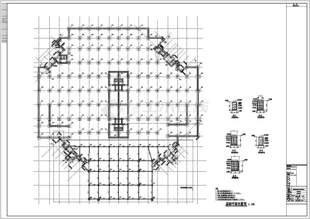 地下三层框剪结构工程结构施工图-图一