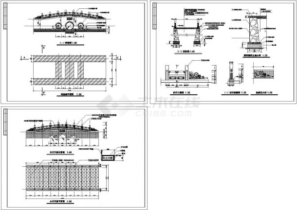 木兰天桥建筑设计CAD施工图-图一