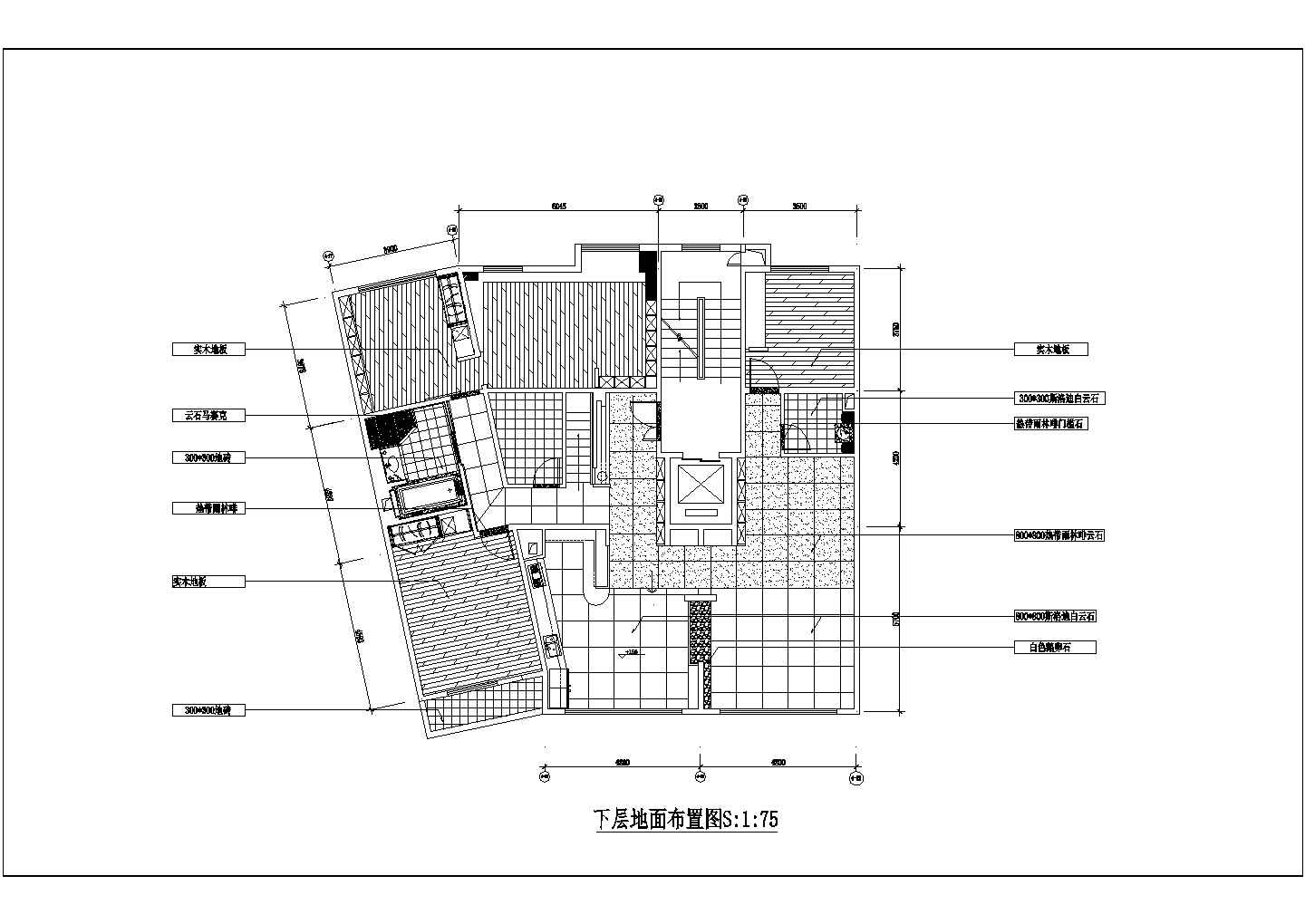 杭州某地区复式楼装修设计cad施工图