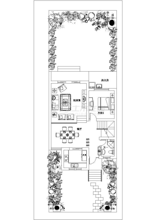 现代风格别墅建筑设计施工方案图纸-图二