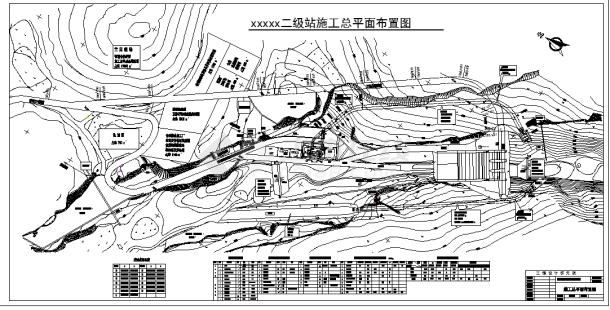 比较详细的水电站施工cad总平面图-图一