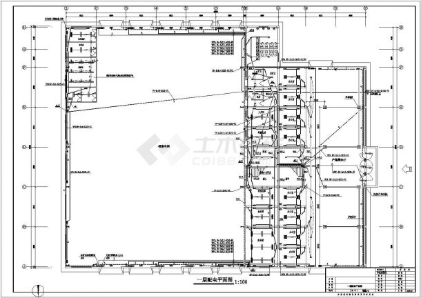 商务车销售4S店电气设计施工图纸-图二