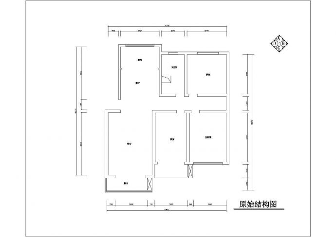 某地区住宅装修设计CAD施工图（附效果图）_图1