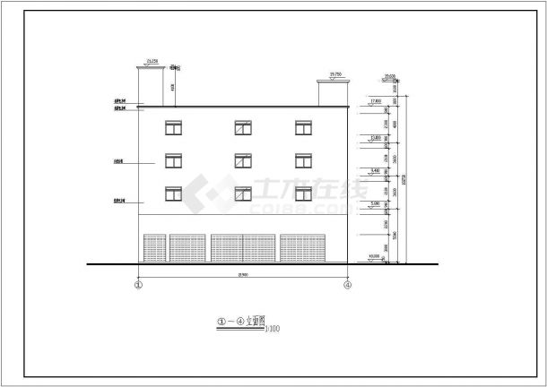 杭州某地区工厂多层厂房建筑设计CAD图-图一