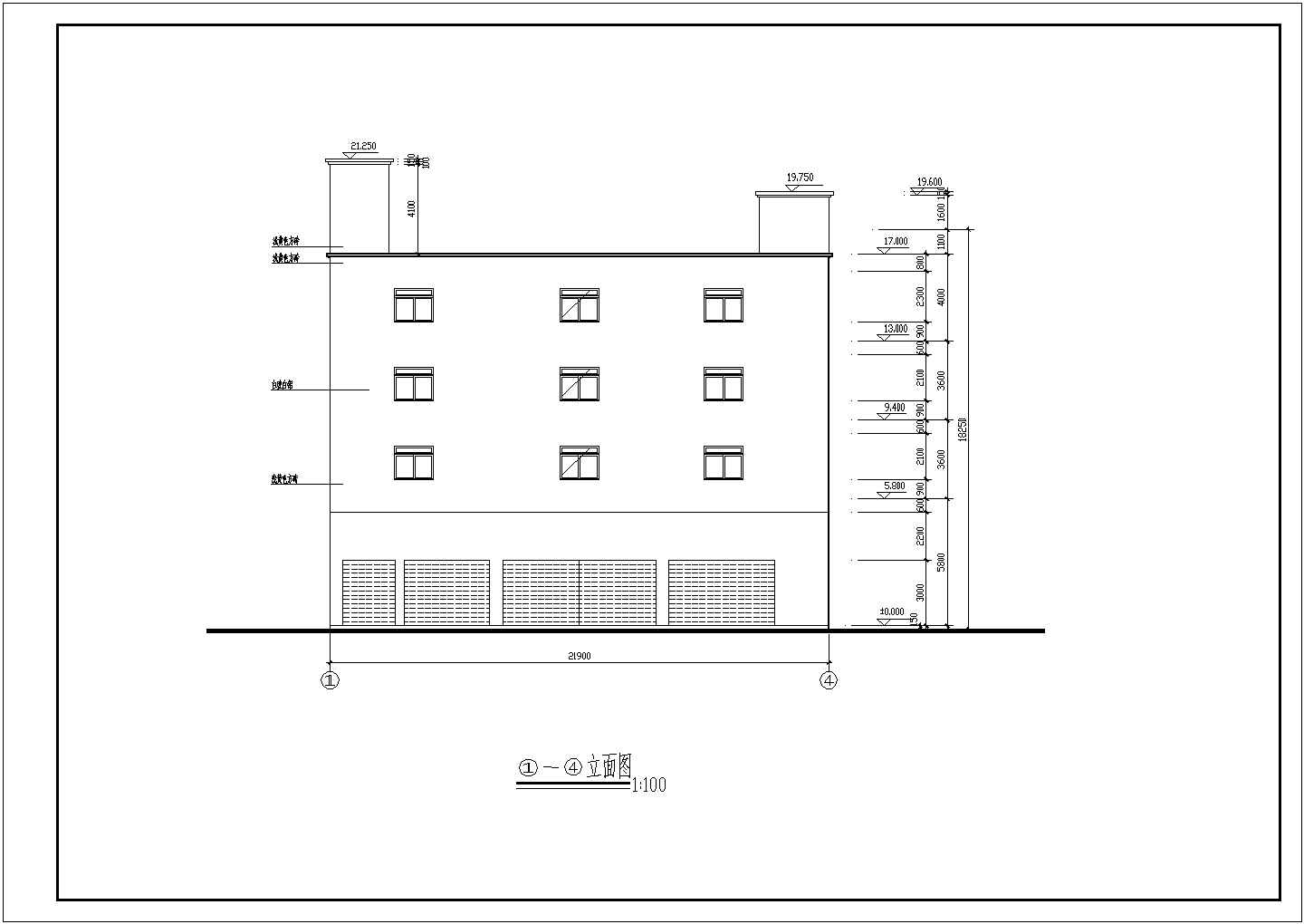 杭州某地区工厂多层厂房建筑设计CAD图