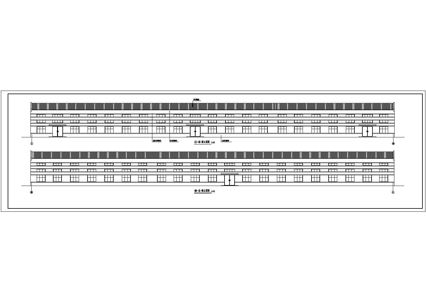 杭州某24M跨排架钢屋架厂房建筑设计CAD施工图