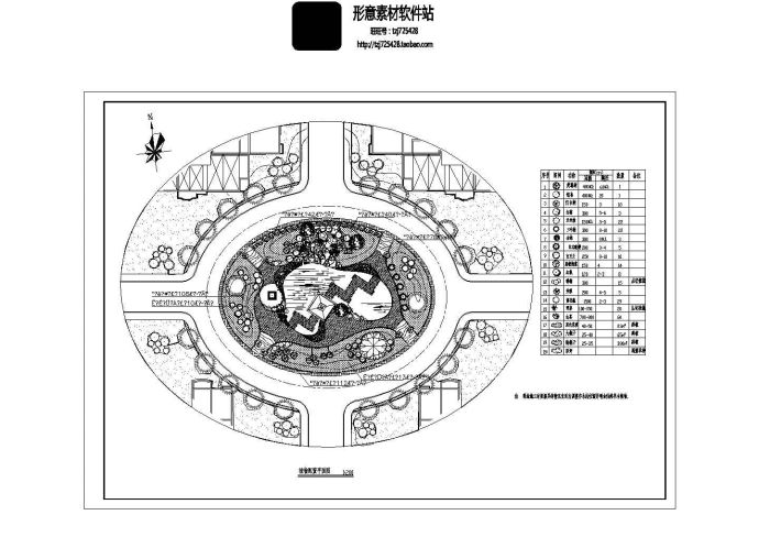 园林植物配置cad平面图_图1