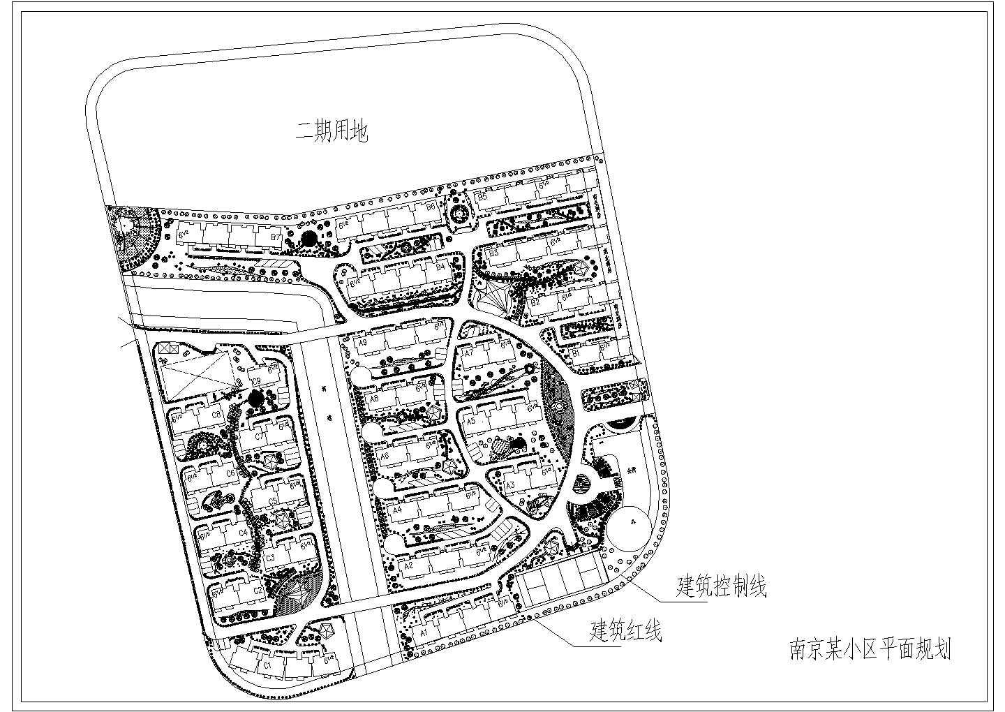 南京某小区规划总平面图