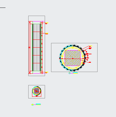 小型的瓦楞大理石包圆柱cad设计图纸_图1