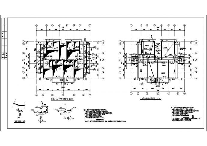 5层砖混结构住宅楼结构设计cad施工图纸_图1