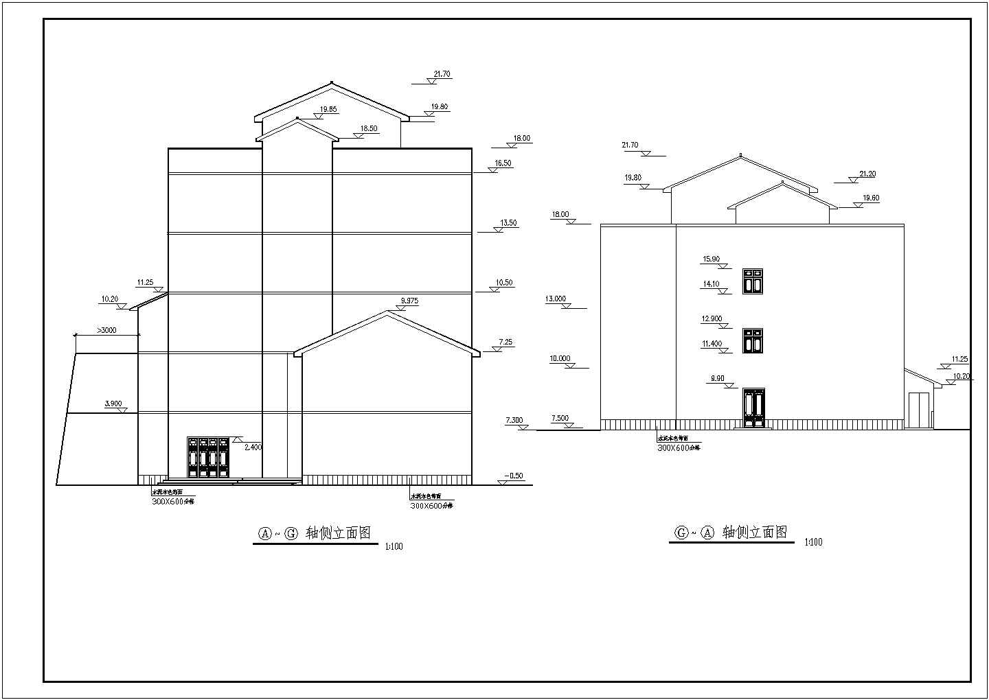 江苏某地区特色的宾馆建筑设计CAD图