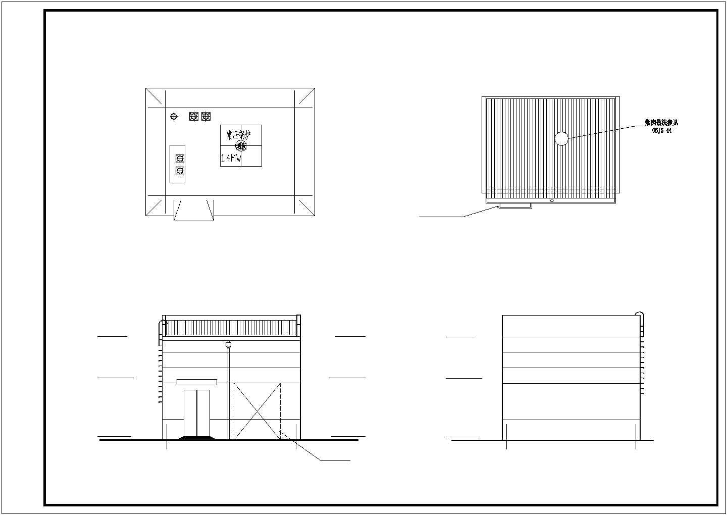 江苏某地区锅炉房建筑设计CAD施工图
