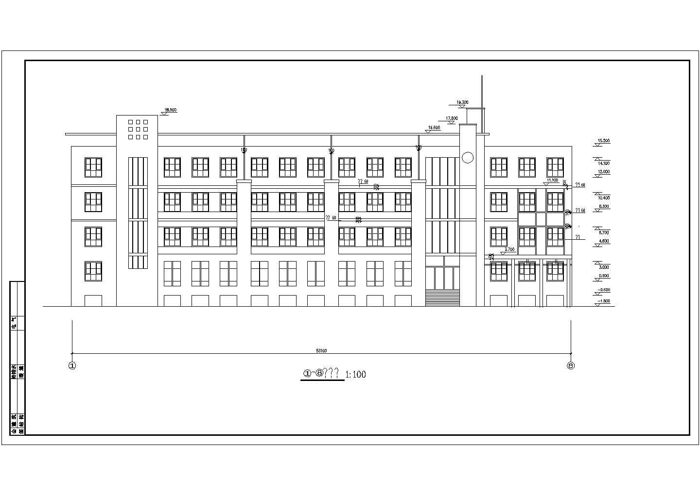 育才中学教学楼CAD建筑设计方案图