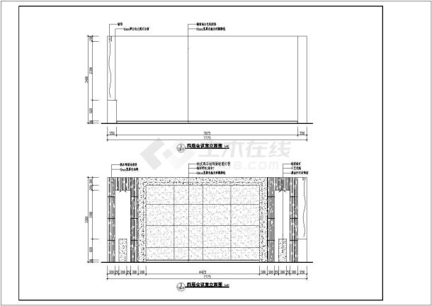 上海某地住宅休闲中心建筑设计CAD施工图纸-图二