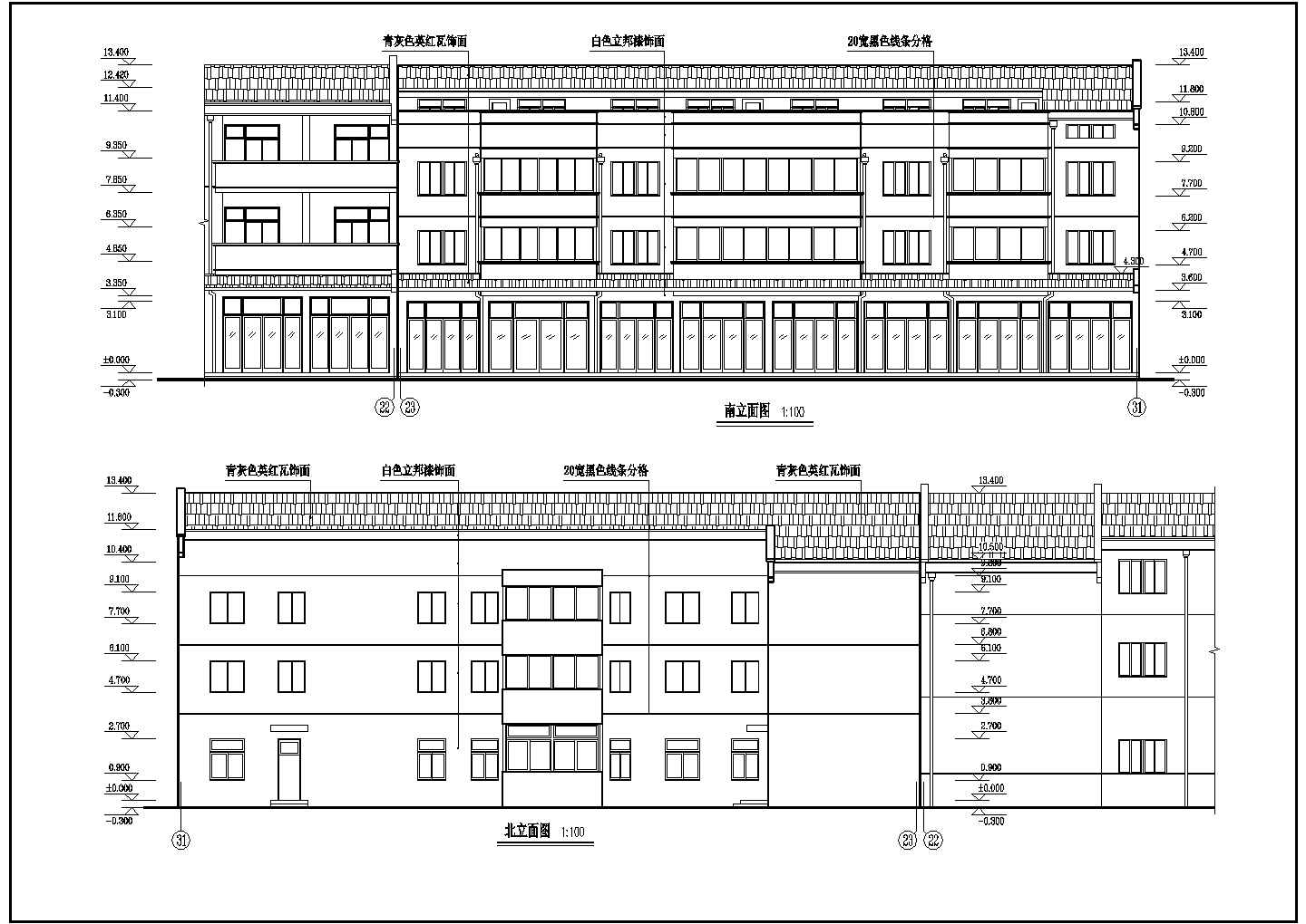 北方某城市沿步行街豪华商住楼建筑设计CAD施工图