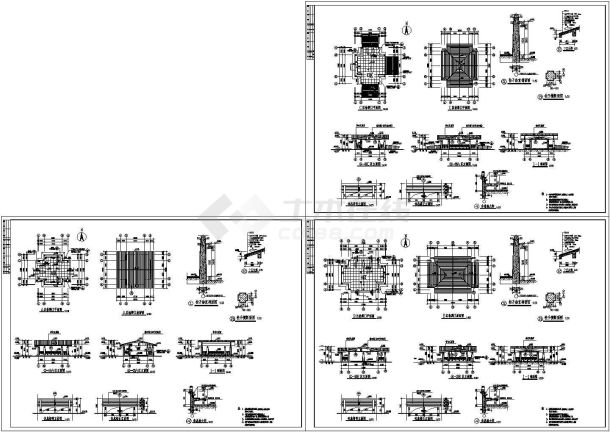 景区收票亭建筑设计CAD施工图-图一