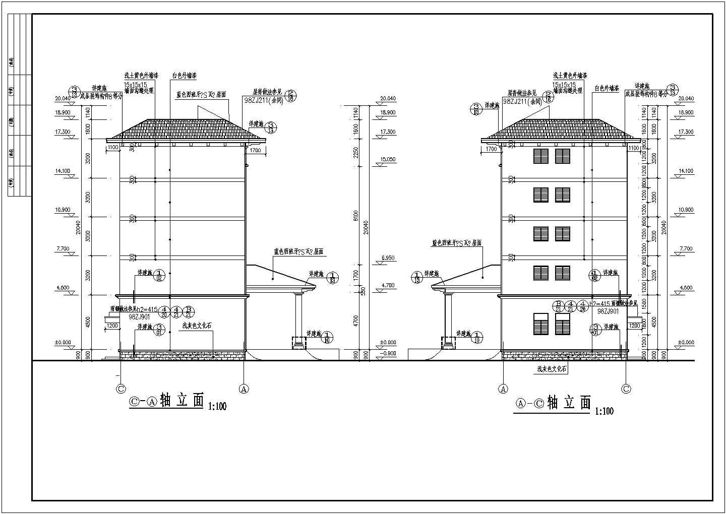 江苏某地区学校办公楼建筑设计CAD施工图