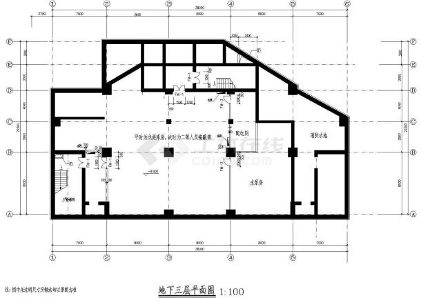 上海某地区某办公楼设计CAD建筑图-图一