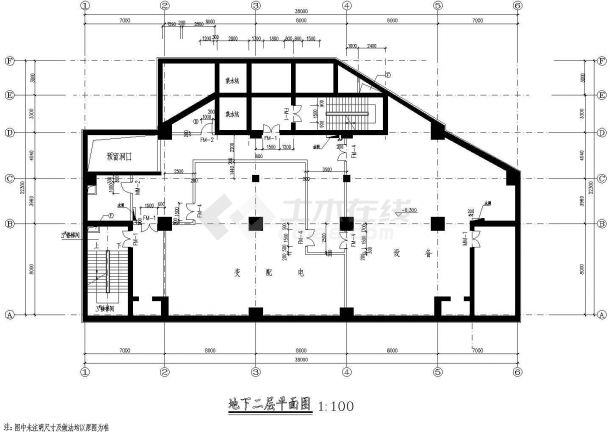 上海某地区某办公楼设计CAD建筑图-图二