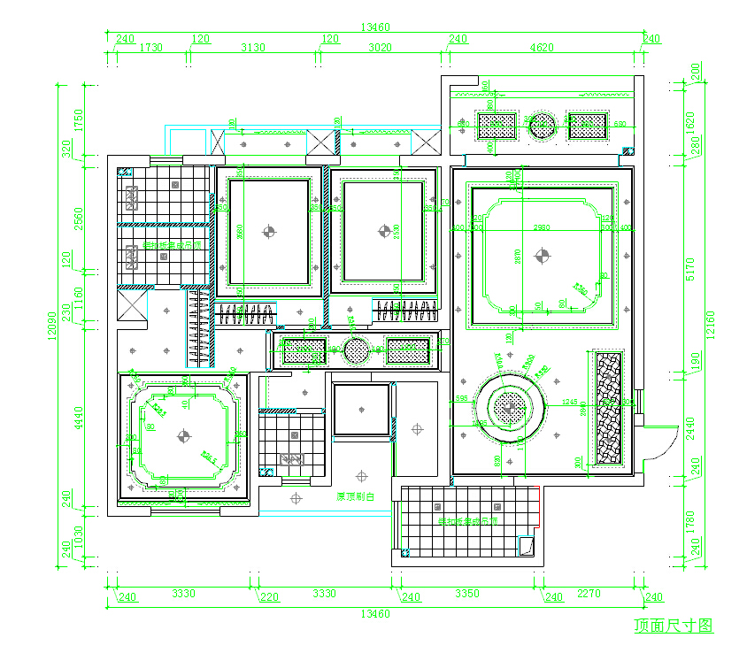 139平欧式风格三居室室内装修施工图（含效果图）
