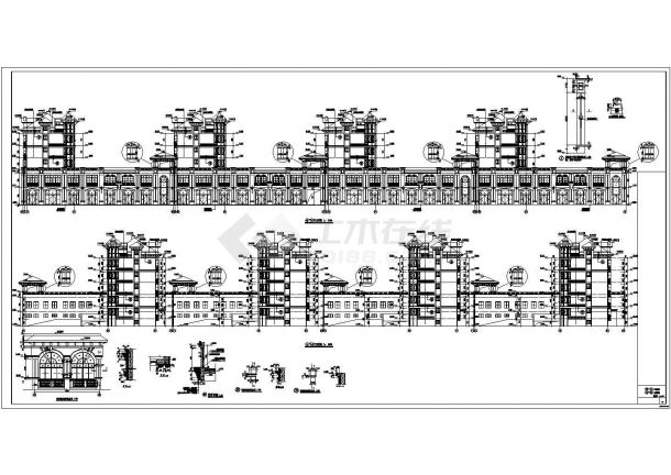 高档欧式风格住宅小区住宅楼建筑施工图-图一