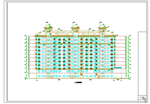 高层欧式风格住宅小区建筑设计施工图-图一