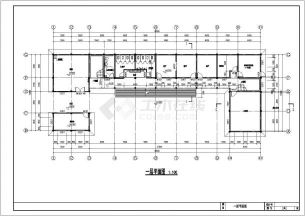 某框架结构中式风格养老养生院建筑施工图-图二