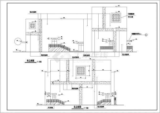 杭州某地区小型剧场建筑设计CAD施工图-图一