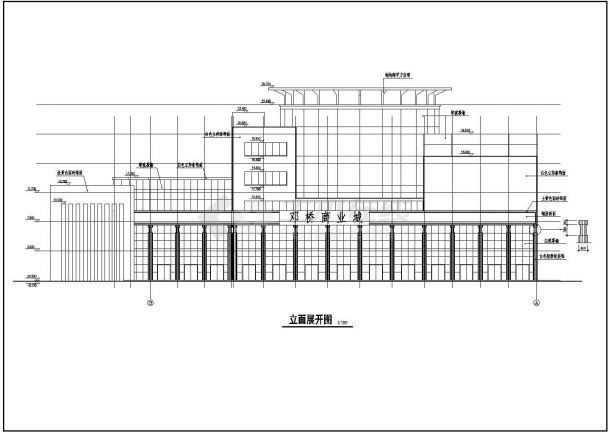 江苏某地区商业城建筑设计CAD施工图-图一