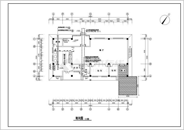 河南某地区山庄建筑设计CAD施工图-图二