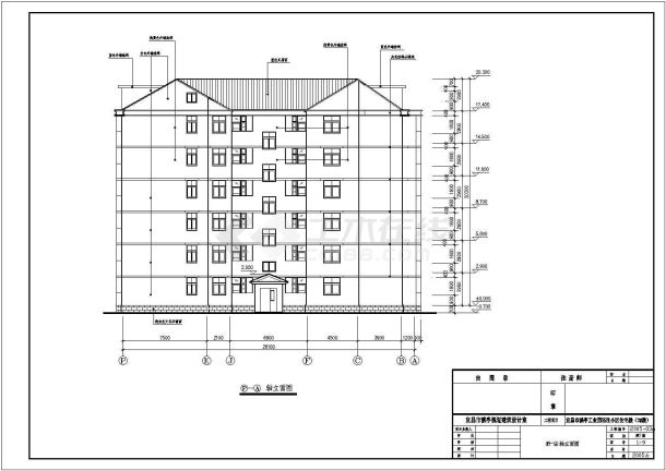 某六层小区住宅楼建筑cad设计施工图-图二