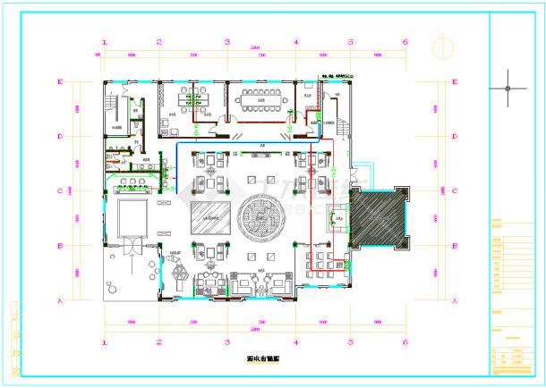 金碧辉煌售楼处室内施工图（含电气系统及材料表）-图一