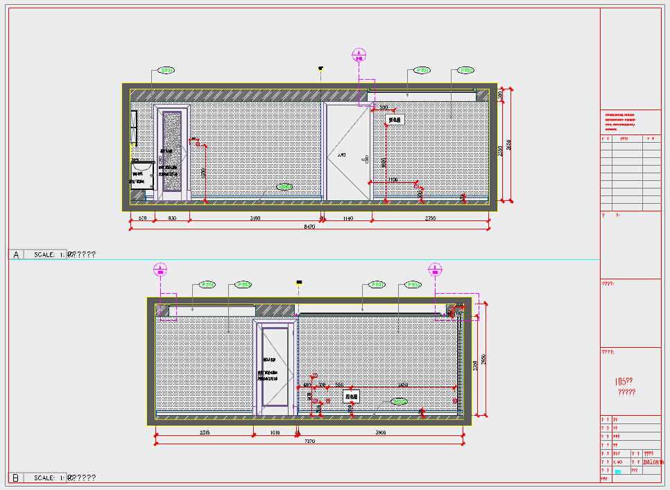 现代简洁三室两厅户型家装设计施工图