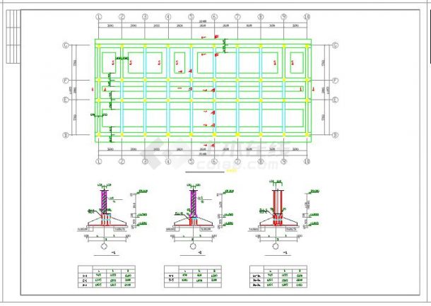 五层框架办公楼建筑结构设计cad施工图-图二