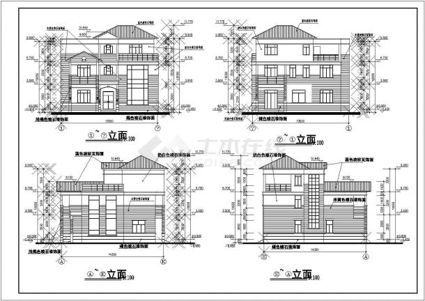 江西某地区山庄别墅建筑设计CAD平面布置图-图一