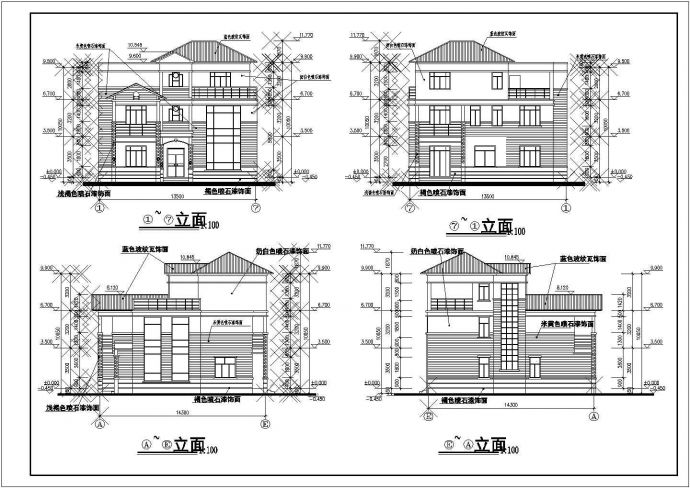 江西某地区山庄别墅建筑设计CAD平面布置图_图1