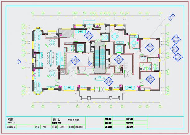 房产公司大厦首层大堂公共区域装修施工图（含物料表）-图二