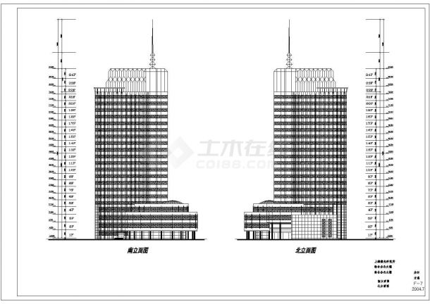 上海激光研究所综合办公大楼建筑CAD图纸-图一