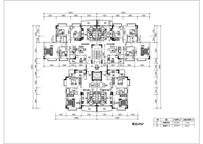 小高层住宅楼全套小户型平面cad设计图纸_图1