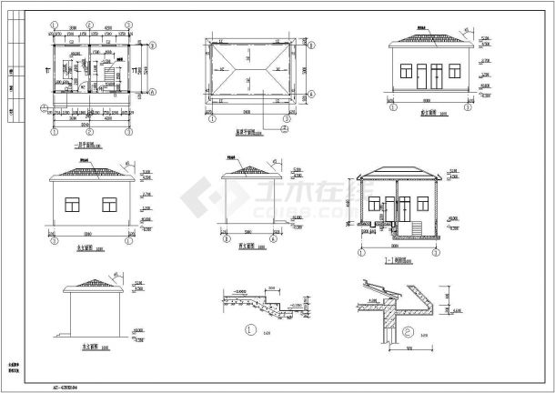 某水利工程泵房建筑设计CAD施工图-图一