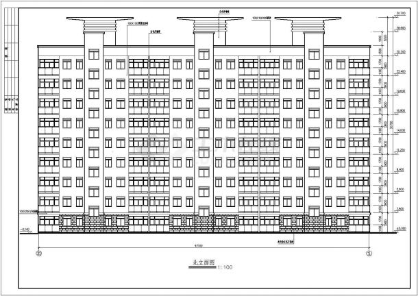 某地区小高层住宅楼全套建筑cad设计施工图-图二