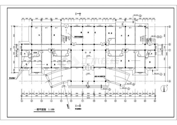 海南某地区多层办公楼建筑设计CAD施工图-图二